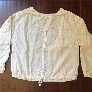 FREE PEOPLE floral cutouts with waist ties shirt